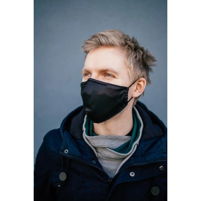 NanoSPACE Designová pratelná 3vrstvá antivirová a hypoalergenní nanorouška opakovatelně použitelná černá