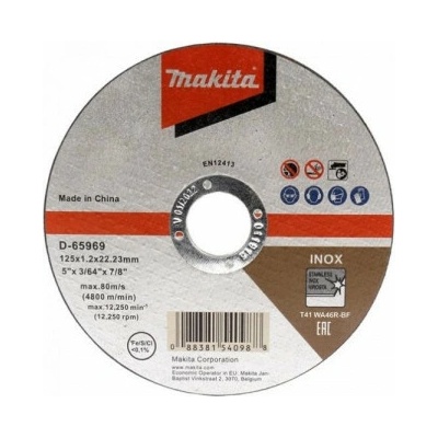 ŘEZNÝ KOTOUČ NA KOV FI125mm TL.1,2mm INOX WA46R-BF 1 kus MAKITA D-6595