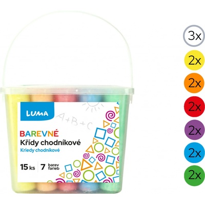 LUMA Křídy chodníkové barevné 15ks box – Zboží Dáma