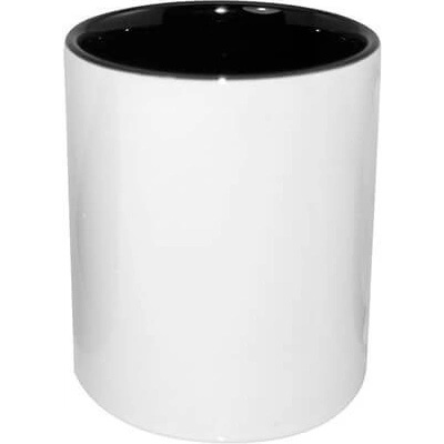 Stojan na psací potřeby keramický s barevným vnitřkem - černá sublimace termotransfer