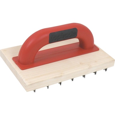 TOPTRADE škrabák drevený, hrubý zub, PROFESSIONAL, 220 x 140 mm