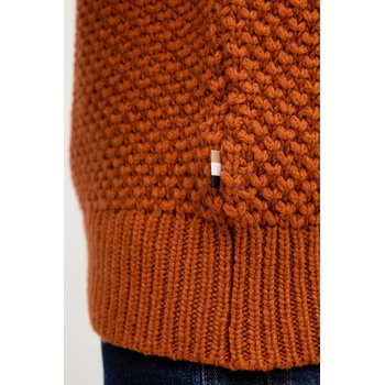 HUGO BOSS Вълнен пуловер boss мъжки в оранжево с ниско поло 50550008 (50550008)