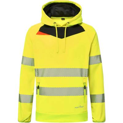 Portwest DX4 HiVis mikina s kapucňou DX484 žltá/čierna