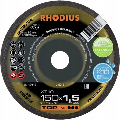 Rhodius Extra tenký řezný kotouč XT10 150 x 1,5 x 22,23 mm 206258