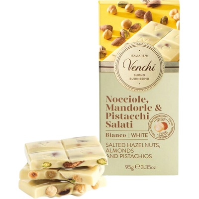 Venchi bílá s praženými slanými ořechy Nocciolata Bianco Salata 95 g
