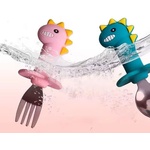 Babyhome Комплект лъжичка и виличка със силиконова дръжка - Дино Цвят динозавър-розов