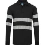Portwest pw3 modaflame knit fr733 / Светлоотразителна поло тениска с дълъг ръкав, забавяща горенето - черна l (fr733bkrl)