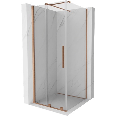 Mexen Velar плъзгаща се душ кабина 90 x 90 см, прозрачна, матирана мед - 871-090-090-01-65 (871-090-090-01-65)