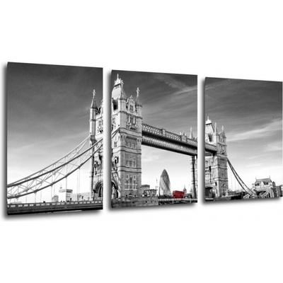 Impresi Obraz Tower Bridge černobílý - 150 x 70 cm (3 dílný)