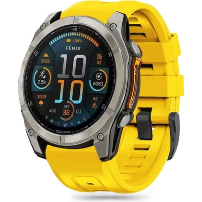 Силиконова каишка за Garmin Fenix 5x / 5x Plus / 6x / 6x Pro / 7x / 8 (51mm) от Tech-Protect Silicone - Жълт (5906302377244)