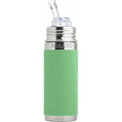 Pura Kiki termo láhev se slámkou 260 ml zelená