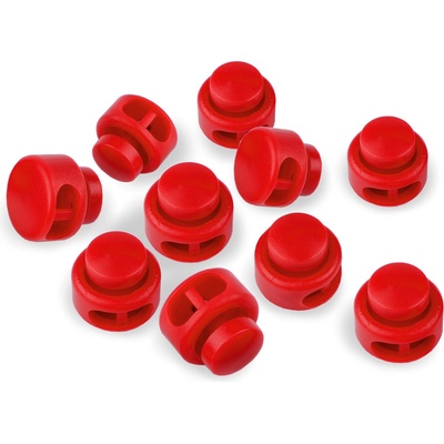 Brzdičky s dvěmi dírkami 13x15 mm kulaté, malé, 6 červená