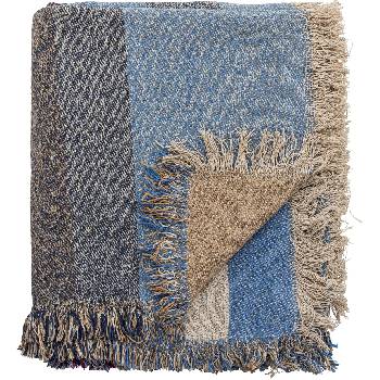 Bloomingville Шалте Maji от рециклиран материал 160 x 130 см синьо (82062489)