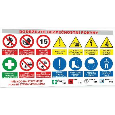 Traiva s.r.o Bezpečnostní tabule na stavbu (banner)- Areál stavby Verze: 1000 x 520 mm tl. 1 mm - Kód: 16818