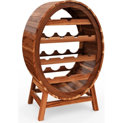 Casaria 103913 Regál na víno, 12 lahví, design vinného sudu – Zboží Dáma