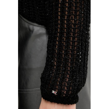 Tommy Hilfiger Пуловер Tommy Hilfiger в черно от лека материя с ниско поло WW0WW46762 (WW0WW46762)