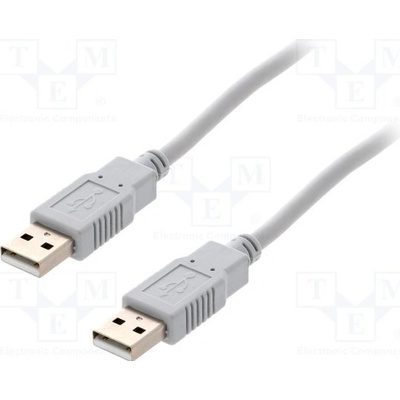 BQ Cable CAB-USBAA/1 USB 2.0, USB A vidlice, z obou stran, 1m, šedý