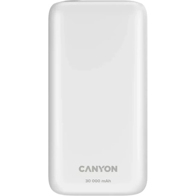 CANYON Външна батерия/power bank/ Canyon PB-301, 30 000mAh, бяла, 2x USB-A, 2x USB-C, PD, дисплей (CNE-CPB301W)