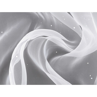 Organza s hvězdičkami s hologramem Varianta: 1 Off White, Balení: 1 m
