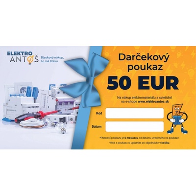 Darčekový poukaz v hodnote 50€ elektronický