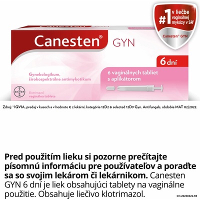 Canesten 6 tbl.vag.6 x 100 mg