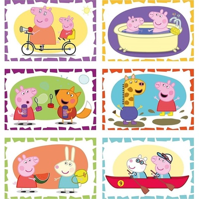 CLEMENTONI Obrázkové kostky Prasátko Peppa, 6 kostek