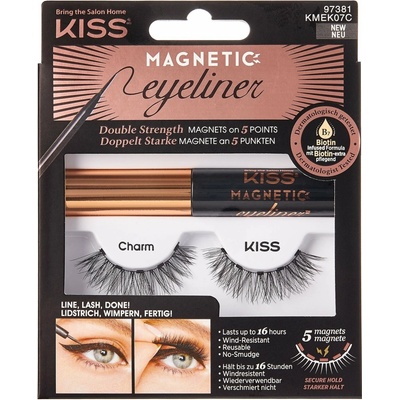 Kiss Magnetické umelé riasy s očnými linkami Magnetic Eyeliner & Lash Kit 07 Charm