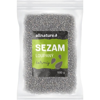 Allnature Sezam lúpaný čierny semienka lúpané 500 g