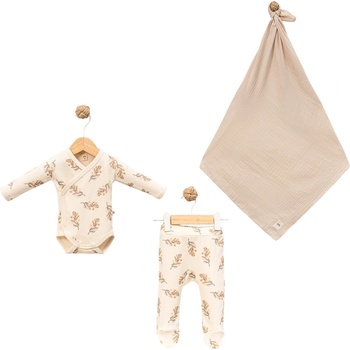 Minisse Комплект с пелена Minisse - 3-6 м, Leaves (5045MS-BEJ)