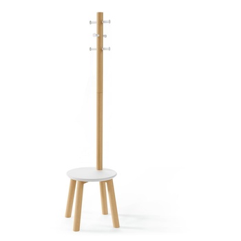 Umbra Бяла дървена закачалка от естествен каучук Pillar - Umbra (1014257-668)