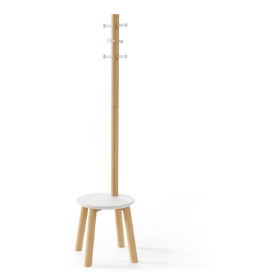 Umbra Бяла дървена закачалка от естествен каучук Pillar - Umbra (1014257-668)