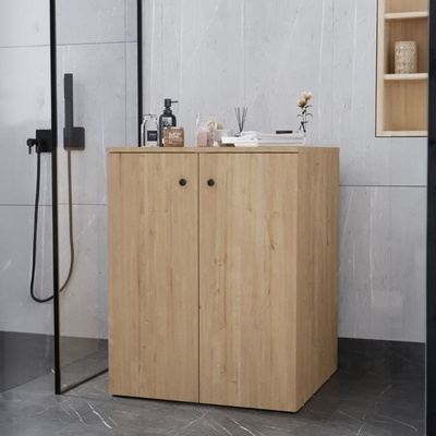 TopMebel Шкаф за перална машина от меламин Gray в цвят сапфирен дъб 70x66x90см