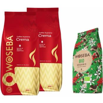 Image 1 of WOSEBA Crema кафе на зърна 2 кг + подарък Bio Organic кафе на зърна