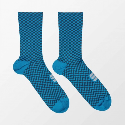 Sportful cyklistické oblečení Checkmate socks blue sea berry blue