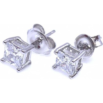 Jan Kos jewellery stříbrné náušnice s bílým kamenem 12119815