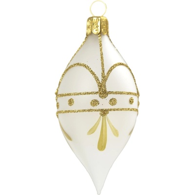 Bella Rose Skleněná vánoční ozdoba Oliva Mat, bílá barva, sklo – Zbozi.Blesk.cz