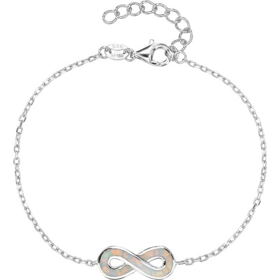 Bealio 14435 stříbrný náramek NEKONEČNO bílý opál Délka náramku: 16+3 cm 03-14435-5145