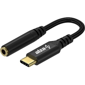 AlzaPower USB-C (M) to 3.5mm Jack (F) 0.1m, černá APW-ADTC3J01B