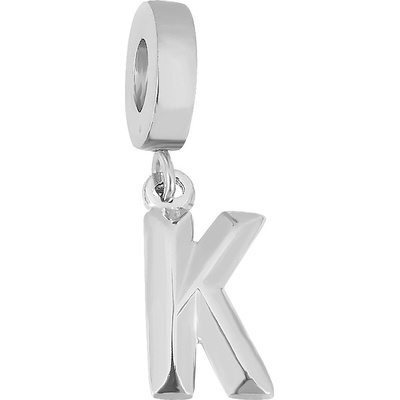 Linda's Jewelry Prívesok na náramok Písmeno K chirurgická oceľ IP051