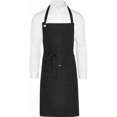SG Accessories BISTRO Ex JASSZ Bistro Jemná pracovní zástěra Provence z kepru se zavazováním kolem krku Černá