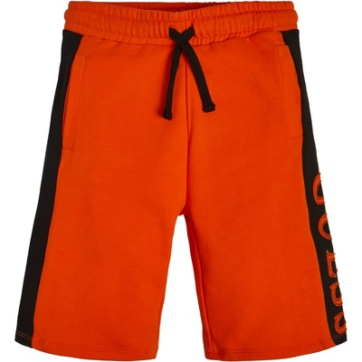 Guess Къси спортни панталони за момче в оранжево с черни кантове Guess