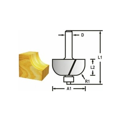 MAKITA D-48608 Žlábkovací fréza s ložiskem stopka 8 mm,19x9,7x46 mm