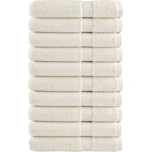 vidaXL Премиум кърпи за сауна SOLUND 10 бр кремави 80x200 см 600 gsm (137484)