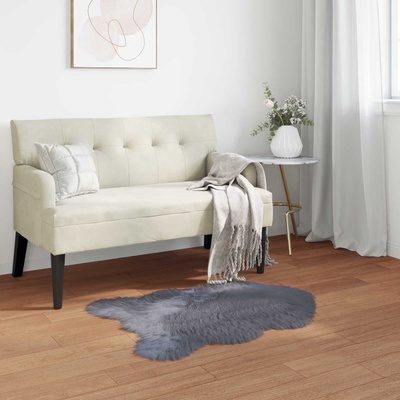 vidaXL Изкуствена овча килим TAFALLA Антрацит 50 x 80 cm Полиестер (42021606)