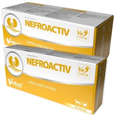 VetFood Nefroactiv - хранителна добавка, спомагаща бъбречната функция при кучета и котки, 120 капсули - Полша