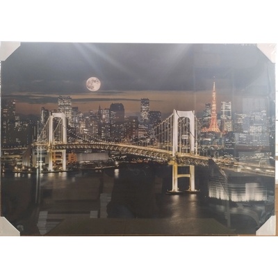 Bondecor Obraz "Night City" - tisk na papír na MDF desku,100x70cm
