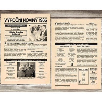 Dárek k rubínové svatbě: Noviny k výročí svatby 1985