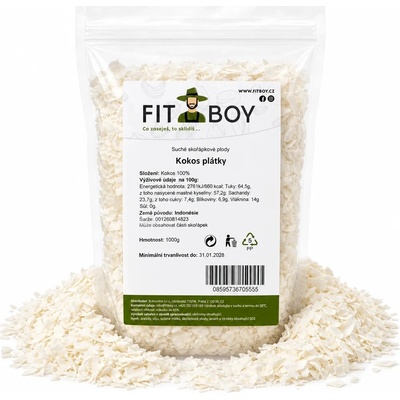 FITBOY Kokosové plátky 1000 g