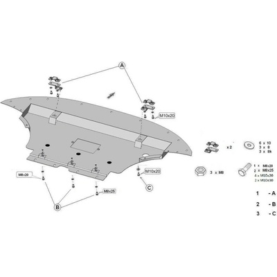 Kryt pod motor AUDI Q5 - Plech - 8595698043139