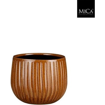 Mica КАШПА КЕРАМИЧНА КРЪГЛА pablo Ø16х14см ОХРА (1148532)